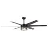 70 in. Indoor Color Changing Integrated LED Matte Black and Crystal Ceiling Fan with Light Kit, DC Motor and Remote by Flint Garden