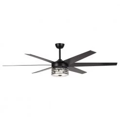 Flint Garden Online Store 39 70 in. Indoor Color Changing Integrated LED Matte Black and Crystal Ceiling Fan with Light Kit, DC Motor and Remote by Flint Garden