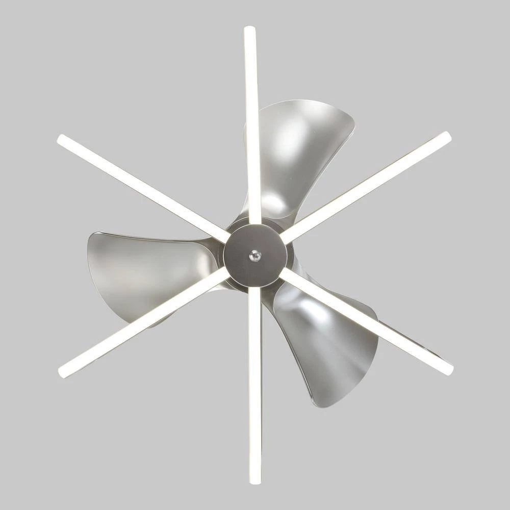 29 in. Integrated LED Nickel Ceiling Fan with Light and Remote Control by Flint Garden 4 29 in. Integrated LED Nickel Ceiling Fan with Light and Remote Control by Flint Garden - Image 4