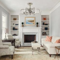 29 in. Integrated LED Nickel Ceiling Fan with Light and Remote Control by Flint Garden 7 29 in. Integrated LED Nickel Ceiling Fan with Light and Remote Control by Flint Garden -Flint Garden Online Store nickel flint garden ceiling fans with lights bba535406cafg 4f 1000