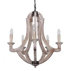 Farmhouse 5-Light Painted Wood Candle Style Chandelier by Flint Garden -Flint Garden Online Store painted wood flint garden chandeliers bb8805 5110vfg 4f 1000