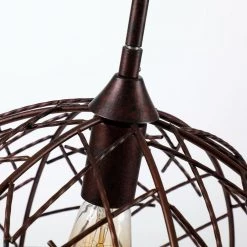 16 in. 1-Light Bronze Industrial Farmhouse Kitchen Mini Pendant Hanging Light with Metal Shade by Flint Garden -Flint Garden Online Store rustic iron flint garden chandeliers fgd2263110vfg 44 1000