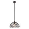 16 in. 1-Light Bronze Industrial Farmhouse Kitchen Mini Pendant Hanging Light with Metal Shade by Flint Garden
