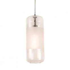Hermosa 1-Light Satin Nickel Pendant with Glass Shade by Aspects