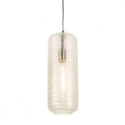 Hermosa 1-Light Satin Nickel Pendant with Glass Shade by Aspects