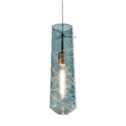 Spun 1-Light Satin Nickel Pendant with Glass Shade by Aspects