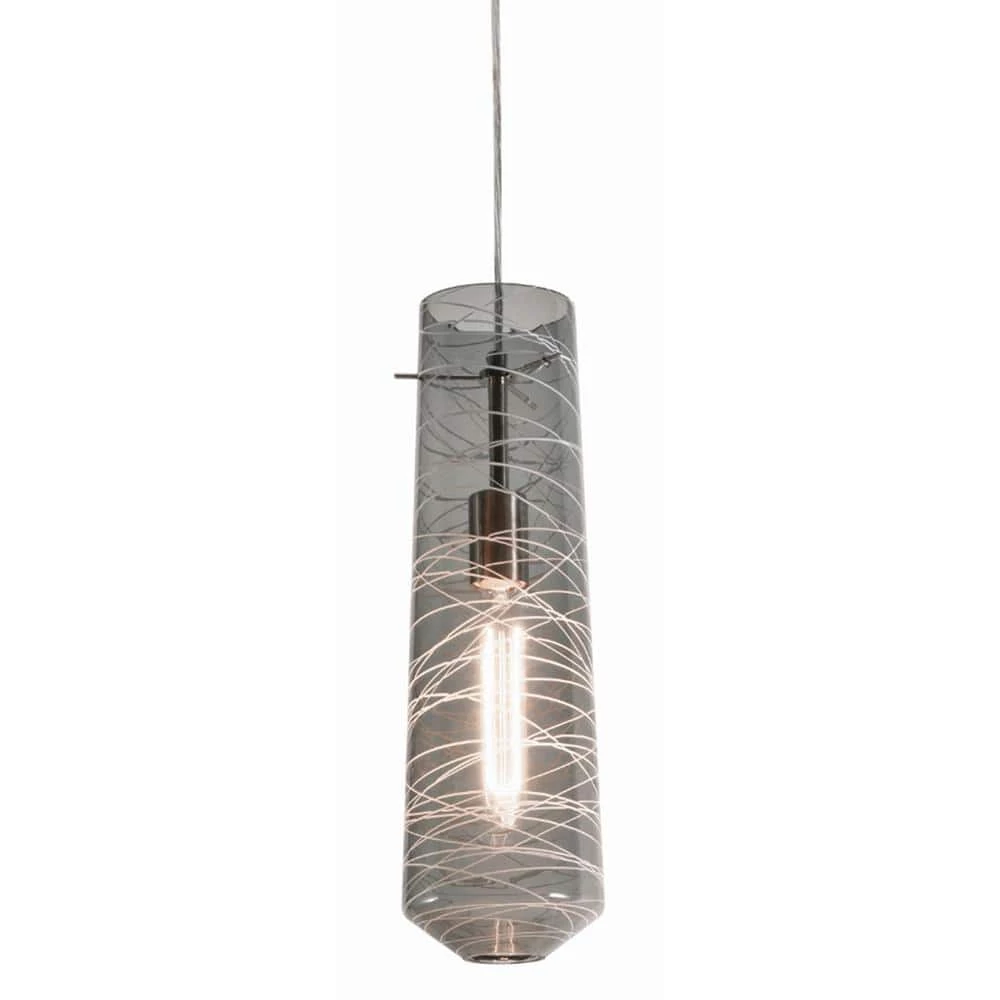 Spun 1-Light Satin Nickel Pendant with Glass Shade by Aspects 1 Spun 1-Light Satin Nickel Pendant with Glass Shade by Aspects