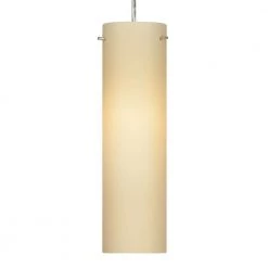 Soho 1-Light Satin Nickel Pendant with Glass Shade by Aspects
