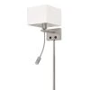1-Light Satin Nickel Portable Lamp with LED Reading Light by Aspects