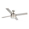 52 in. Indoor Satin Nickel Downrod Mount Crystal Ceiling Fan with Light Kit and Remote Control by Flint Garden