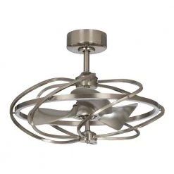 27 in. Integrated LED Satin Nickel Ceiling Fan with Light and Remote Control by Flint Garden