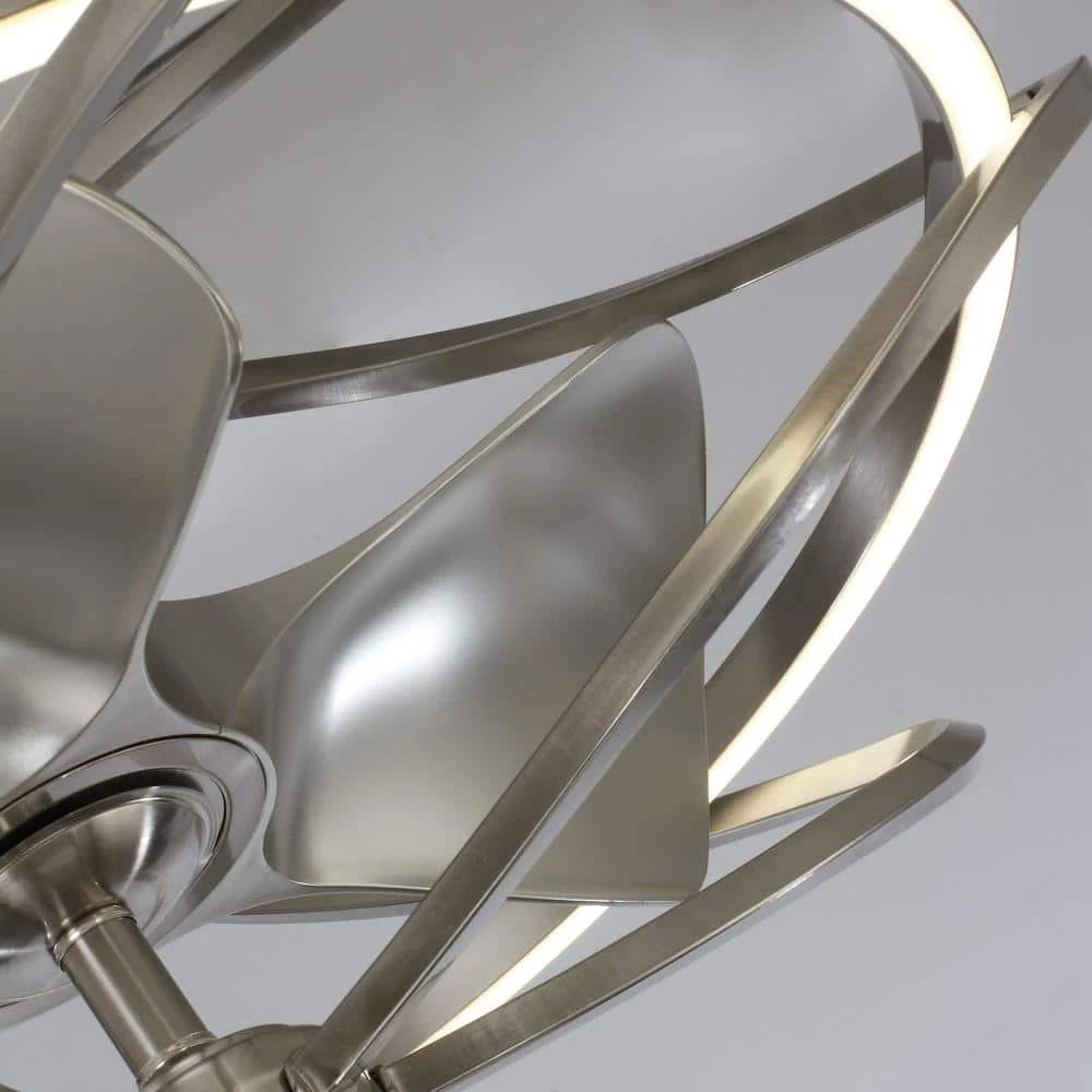 27 in. Integrated LED Satin Nickel Ceiling Fan with Light and Remote Control by Flint Garden 6 27 in. Integrated LED Satin Nickel Ceiling Fan with Light and Remote Control by Flint Garden - Image 6