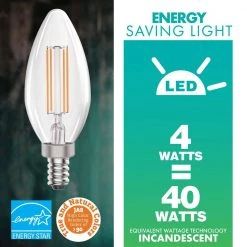 40-Watt Equivalent Dimmable E12 Filament Candle LED Light Bulb, 2700K Warm White Light, 50-Pack by Simply Conserve 10 40-Watt Equivalent Dimmable E12 Filament Candle LED Light Bulb, 2700K Warm White Light, 50-Pack by Simply Conserve -Flint Garden Online Store simply conserve led light bulbs l04cdl2700kfilv2 1f 1000