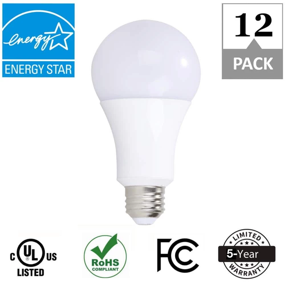 40/60/100-Watt Equivalent A19 3-Way ENERGY STAR Warm White 25,000-Hour LED Light Bulb 2700K Soft White (12-Pack) by Simply Conserve 2 40/60/100-Watt Equivalent A19 3-Way ENERGY STAR Warm White 25,000-Hour LED Light Bulb 2700K Soft White (12-Pack) by Simply Conserve - Image 2