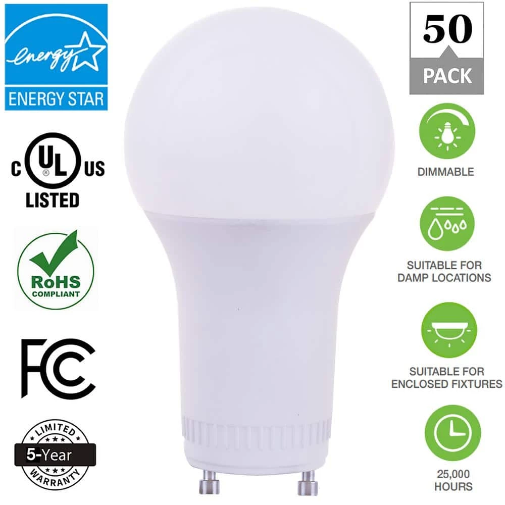75-Watt Equivalent A19 Dimmable with GU24 Base CA CEC JA8 Compliant LED Light Bulb Cool White 4000K (50-Pack) by Simply Conserve 2 75-Watt Equivalent A19 Dimmable with GU24 Base CA CEC JA8 Compliant LED Light Bulb Cool White 4000K (50-Pack) by Simply Conserve - Image 2