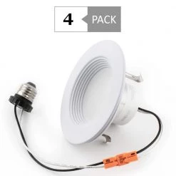 4 in. Wattage and CCT Selectable LED Recessed Downlight Retrofit (4-Pack) by Simply Conserve
