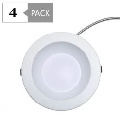 Flint Garden Online Store 35 6 in. Selectable CCT and Selectable Wattage Integrated LED Recessed CEC Compliant Commercial Downlight (4-Pack) by Simply Conserve