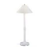 Seaside 60 in. White Outdoor Floor Lamp with Natural Linen Shade by Patio Living Concepts