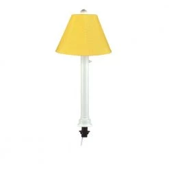 Catalina 28 in. White Umbrella Outdoor Table Lamp with Buttercup Shade by Patio Living Concepts