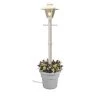 Cape Cod Plug-In Outdoor White Post Lantern with Planter by Patio Living Concepts