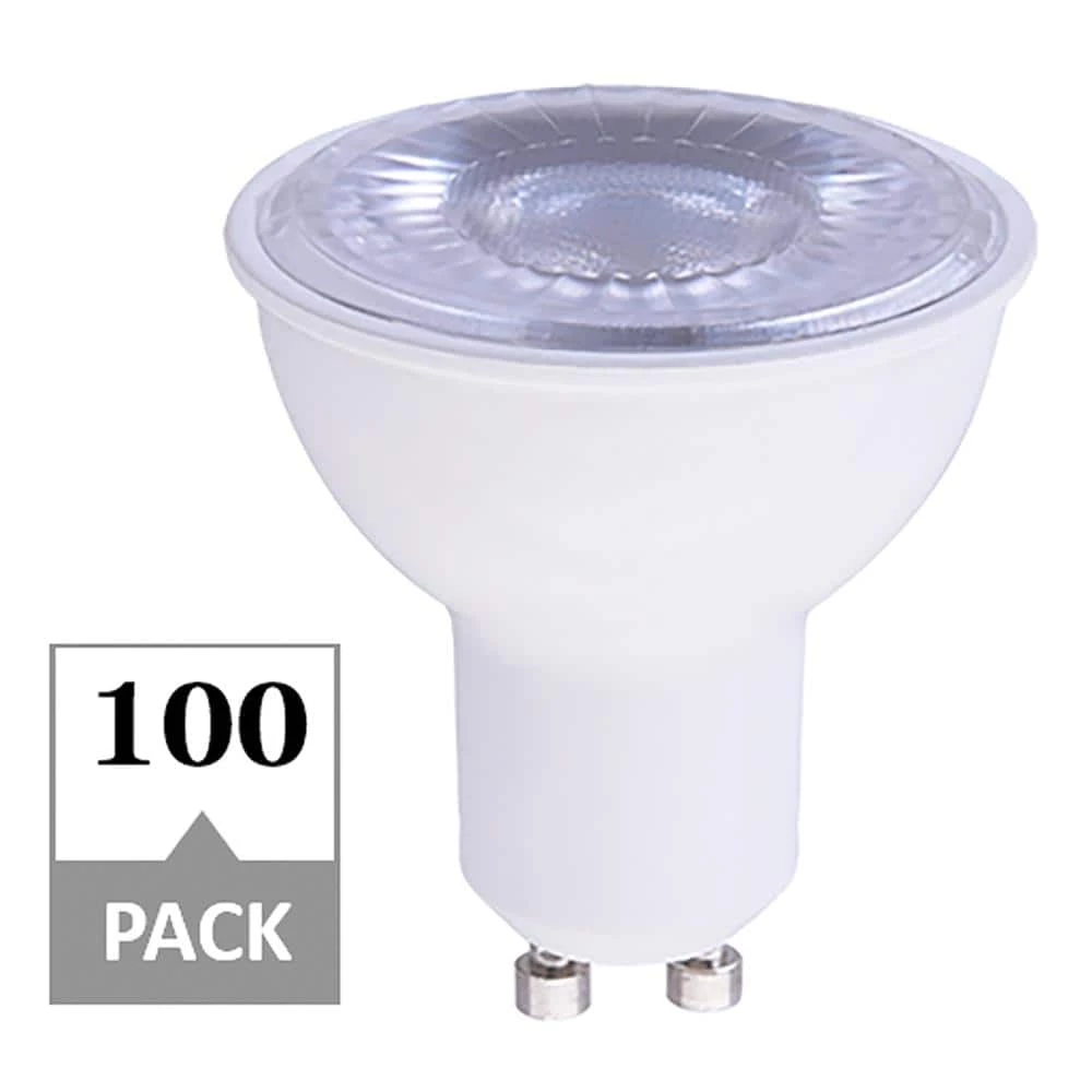 50-Watt Equivalent MR16 GU10 Dimmable 15,000-Hour LED Light Bulb in Soft White (100-Pack) by Simply Conserve 1 50-Watt Equivalent MR16 GU10 Dimmable 15,000-Hour LED Light Bulb in Soft White (100-Pack) by Simply Conserve