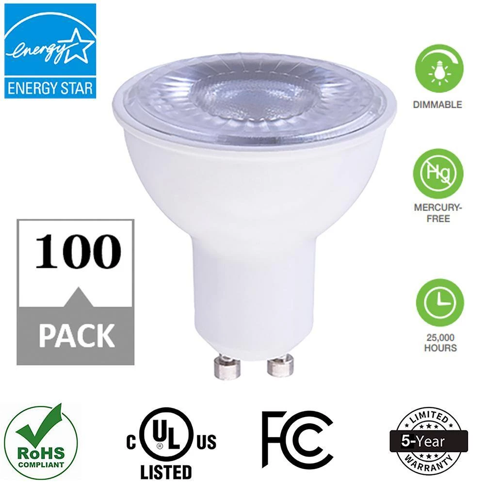 50-Watt Equivalent MR16 GU10 Dimmable 15,000-Hour LED Light Bulb in Soft White (100-Pack) by Simply Conserve 2 50-Watt Equivalent MR16 GU10 Dimmable 15,000-Hour LED Light Bulb in Soft White (100-Pack) by Simply Conserve - Image 2