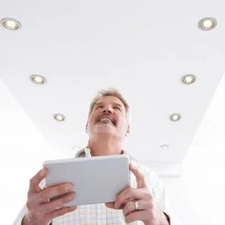 65-Watt Equivalent BR30 ENERGY Smart Bluetooth LED Light Bulb 2700-6500K with E26 Base Color Select No Hub (12-Pack) by Simply Conserve -Flint Garden Online Store white simply conserve led light bulbs l8w br30 cct rgb wifi g2 12pk 76 1000