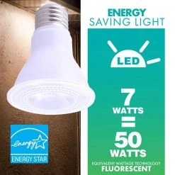 50-Watt Equivalent Par 20 Dimmable E26 LED Light Bulb, 2700K Warm White Lamp, 50-Pack by Simply Conserve -Flint Garden Online Store white simply conserve led light bulbs lpar20d7w27kv11 1f 1000